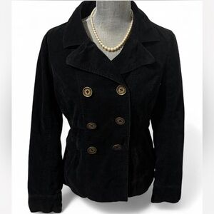 Mossimo Supply Co. Black Pea Coat with Brown Buttons